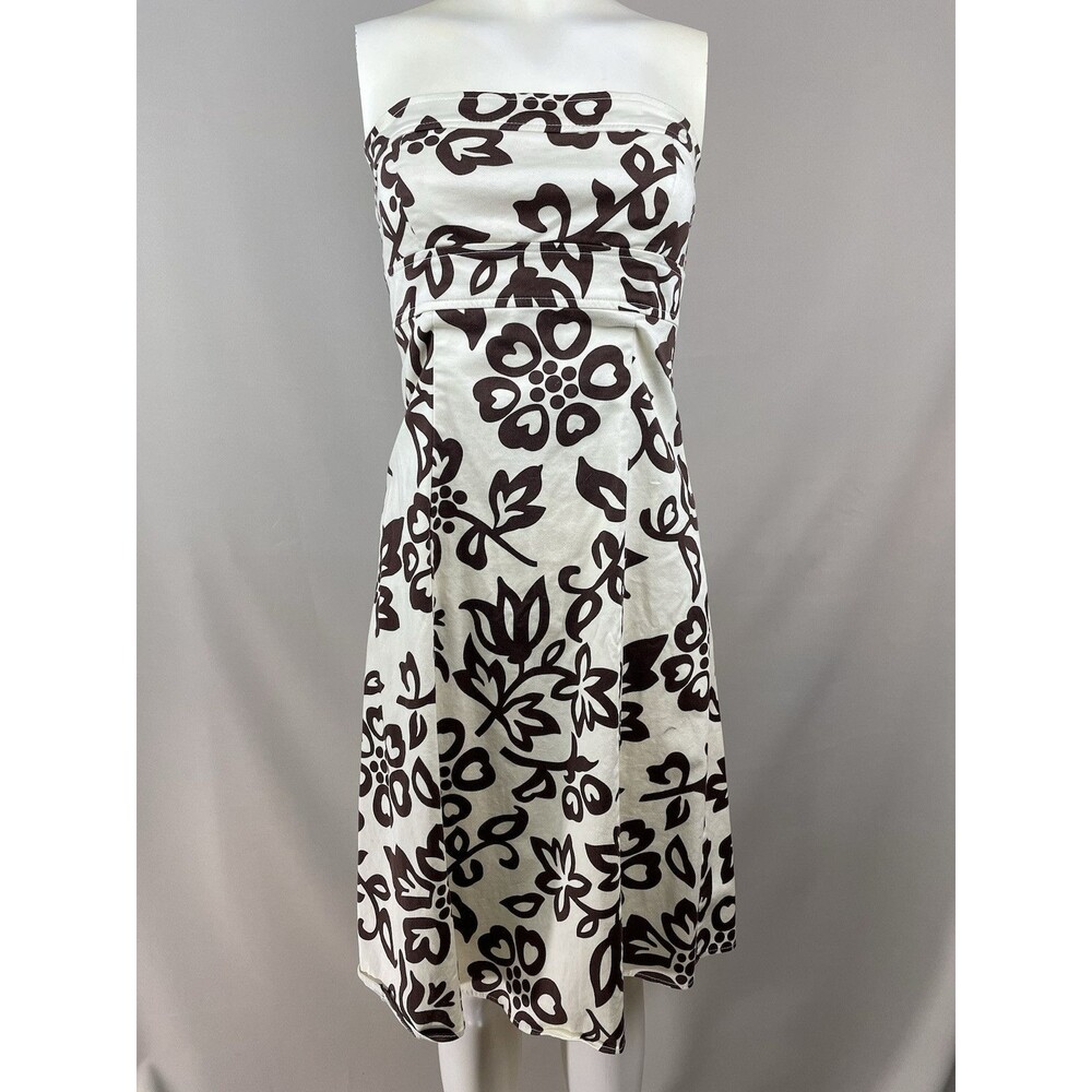 B. Smart Strapless Midi Dress Women's 8 Floral Fit Flare Lined Party Vintage Y2K